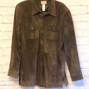 VINTAGE LIZ CLAIBORNE CHOCOLATE BROWN SUEDE JACKET
